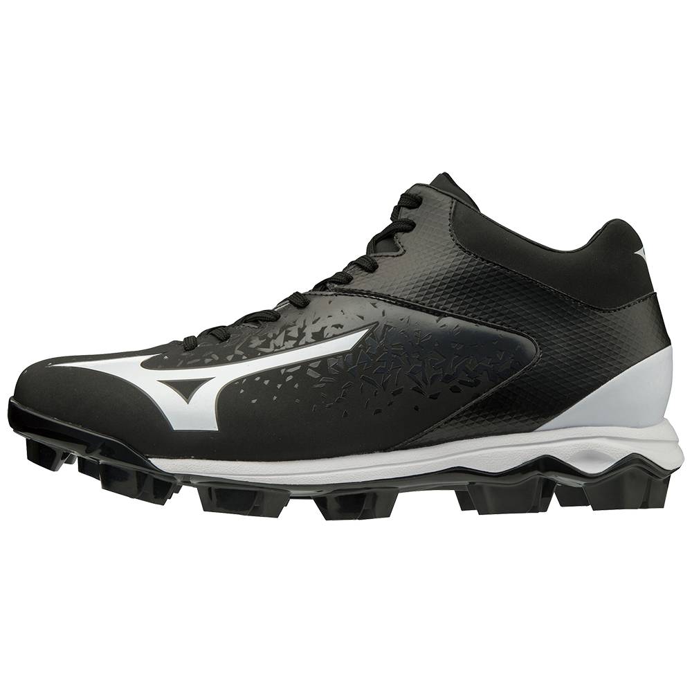 Mizuno Select Nine TPU Mid Molded - Erkek Beyzbol Ayakkabısı - Siyah/Beyaz Türkiye (NZSKPL-471)